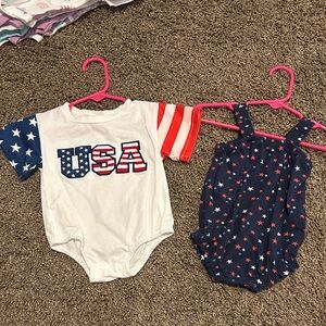 Patriotic Baby Onesie and Romper Set
